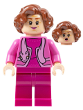 LEGO hp356 Professor Dolores Umbridge, Dark Pink Jacket with Cat Scarf